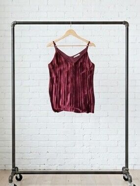 Tart Burgundy Velvet V-Neck Cami